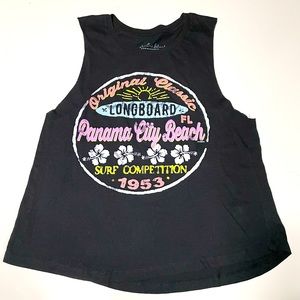 Panama City Beach Black Vintage Surf Summer Tank M
